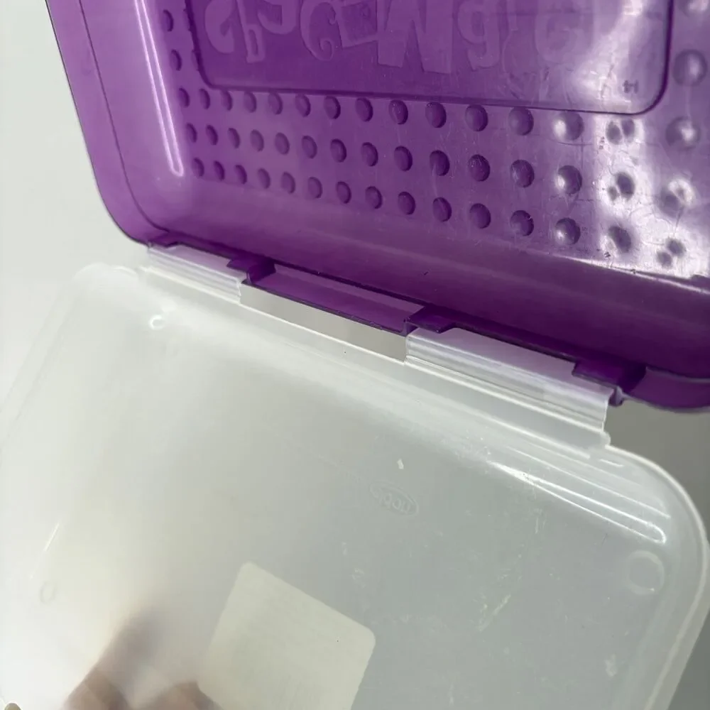 Vintage Spacemaker Pencil Box Case Plastic Transparent Clear Purple 90s